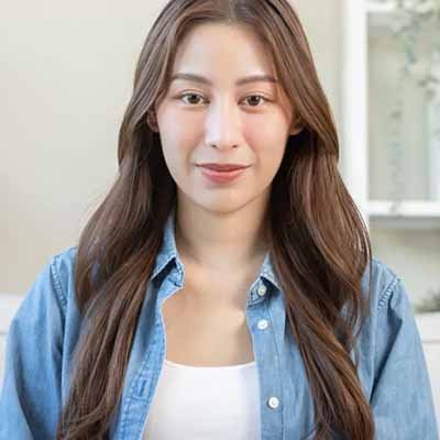 contoh warna rambut coklat expensive brunette hair menggunakan Garnier Crème Riche 4 Coklat.