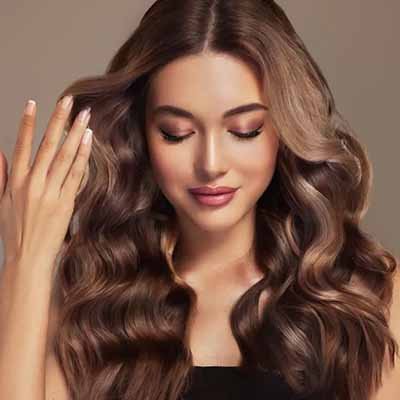 contoh warna rambut coklat expensive brunette hair menggunakan Garnier Crème Riche 4 Coklat.