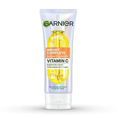 Garnier Bright Complete Vitamin C Serum Cleanser sabun cuci muka untuk cara menghilangkan flek hitam di pipi