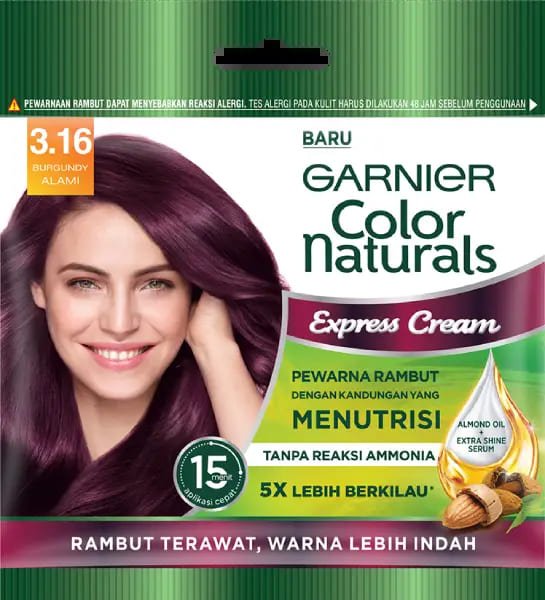 Foto produk Garnier Color Naturals Crème 3.16 Burgundy Alami salah satu pilihan warna garnier cat rambut