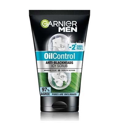 Garnier Men Icy Scrub sabun cuci muka untuk kulit berkomedo