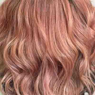 contoh warna rambut pink pastel balayage