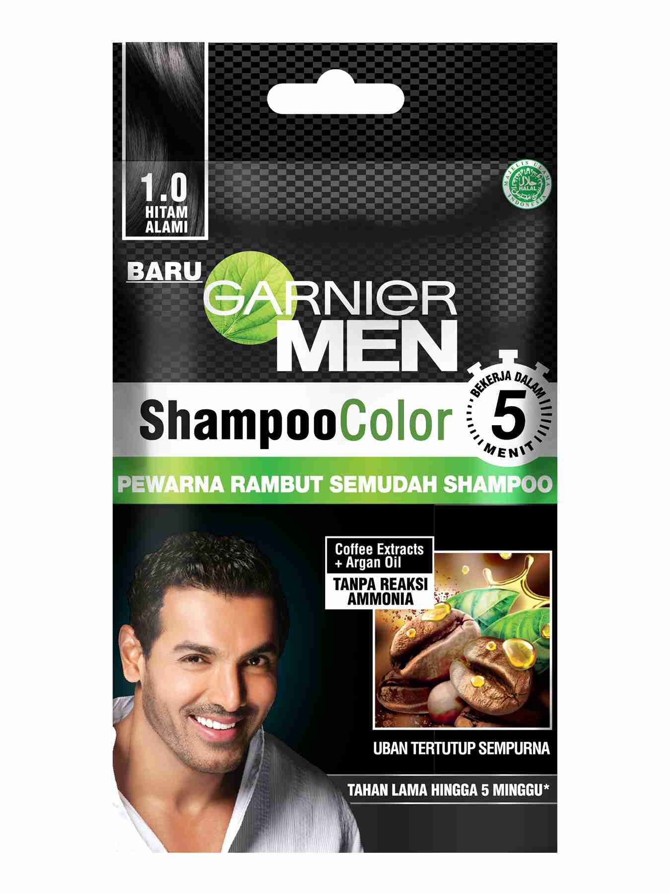 Garnier Men Shampoo Color 1.0 Hitam Alami
