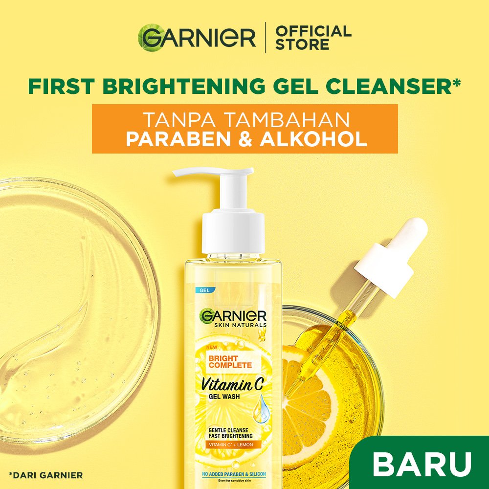 Bright Complete Vitamin C Gel Wash Garnier Indonesia