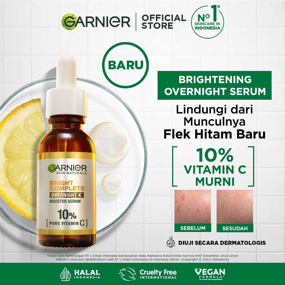 Produk Bright Complete Overnight Serum Garnier Indonesia