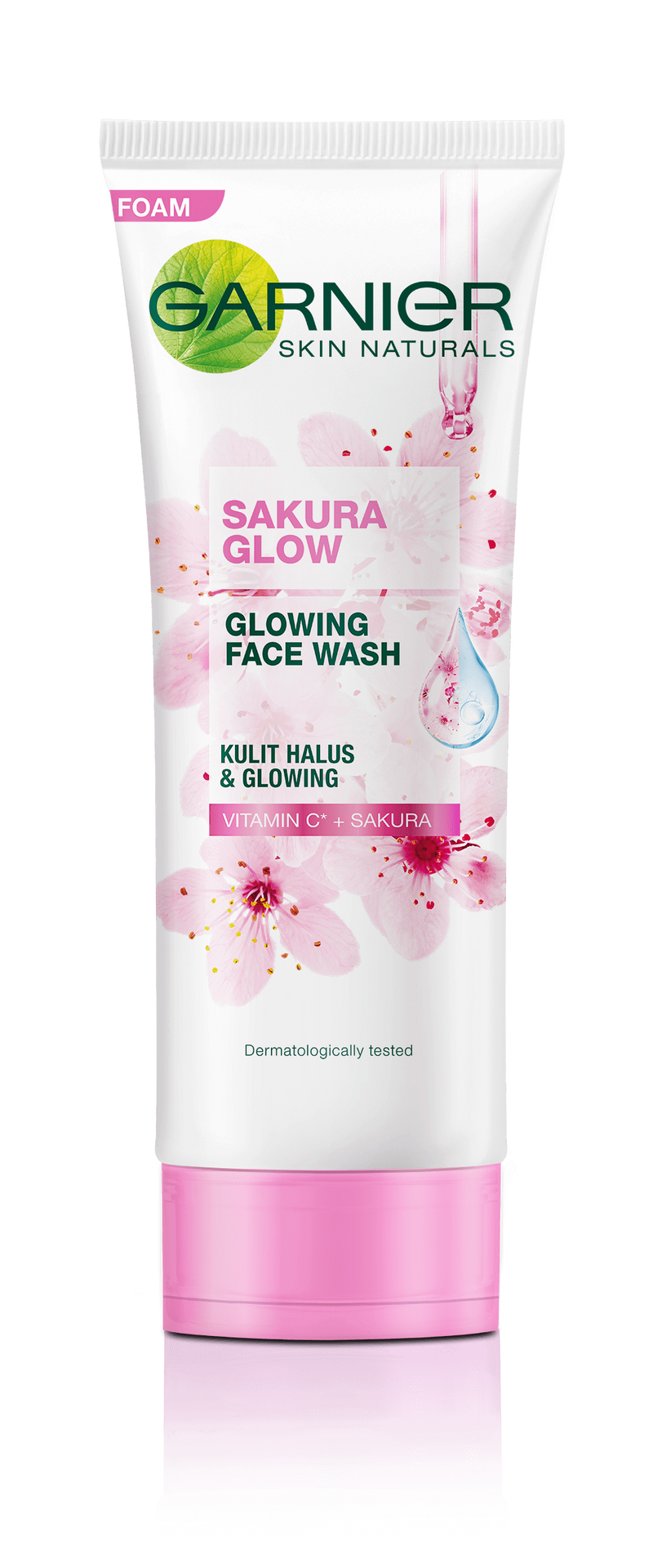 Garnier Sakura Glow Glowing Face Wash - Wajah Pink Merona