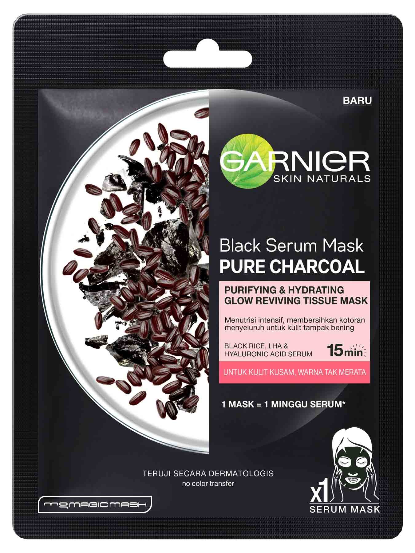 Black Serum Mask Pure Charcoal Black Rice - Garnier Serum Mask